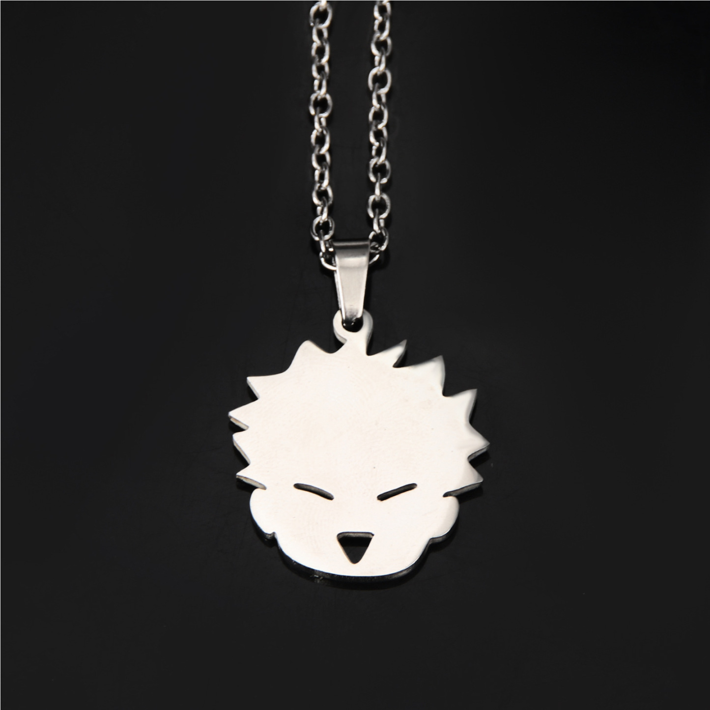 Animation Peripherals: Spell Return Gojo Wuhu Stick Hisuhito Cartoon Necklace Gojo Cat Realm Stainless Steel Pendant