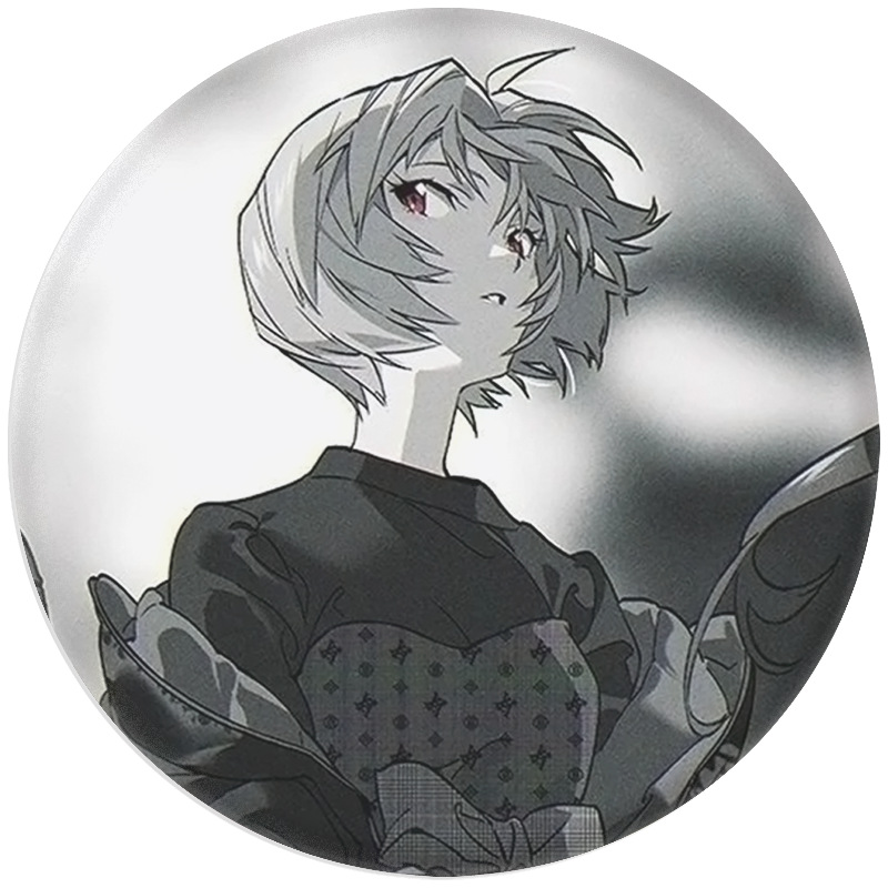 Eva Neon Genesis Evangelion Love Tibetan Edition Badge Tinplate Mirror Keychain Pendant Accessories Peripheral