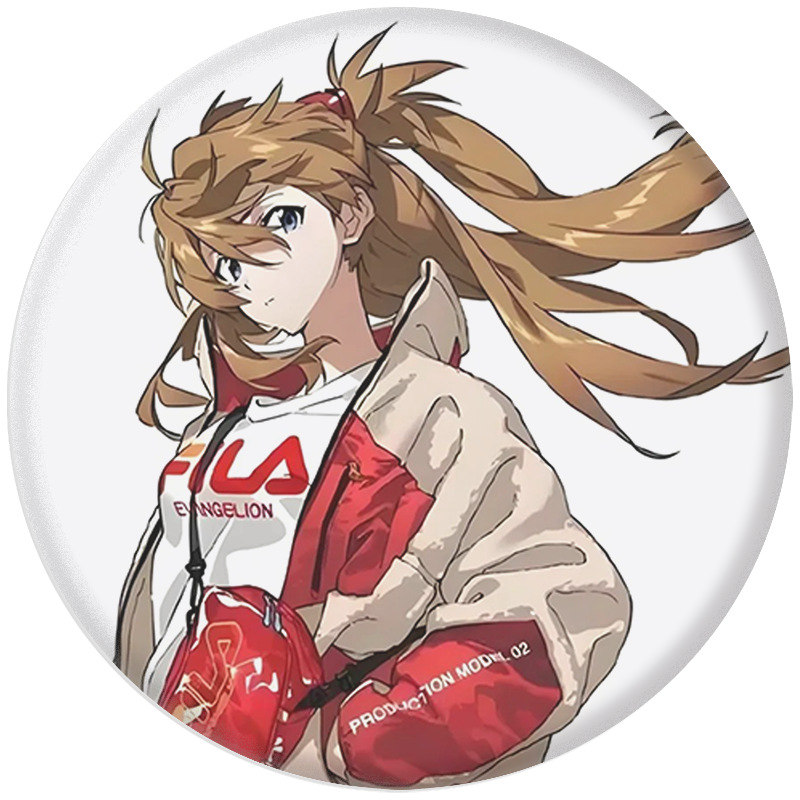 Eva Neon Genesis Evangelion Love Tibetan Edition Badge Tinplate Mirror Keychain Pendant Accessories Peripheral