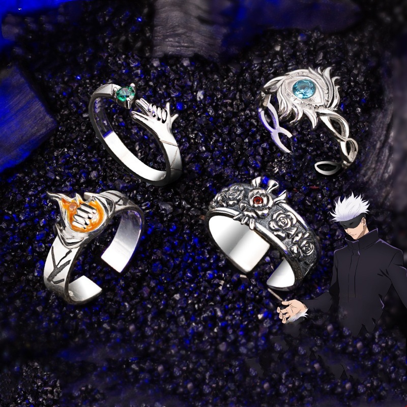 Chiba Taiyin Animation Spell Return Ring Gojo Satoru Black Megumi Tiger Stick Kizaki Wild Rose Peripheral Open Ring