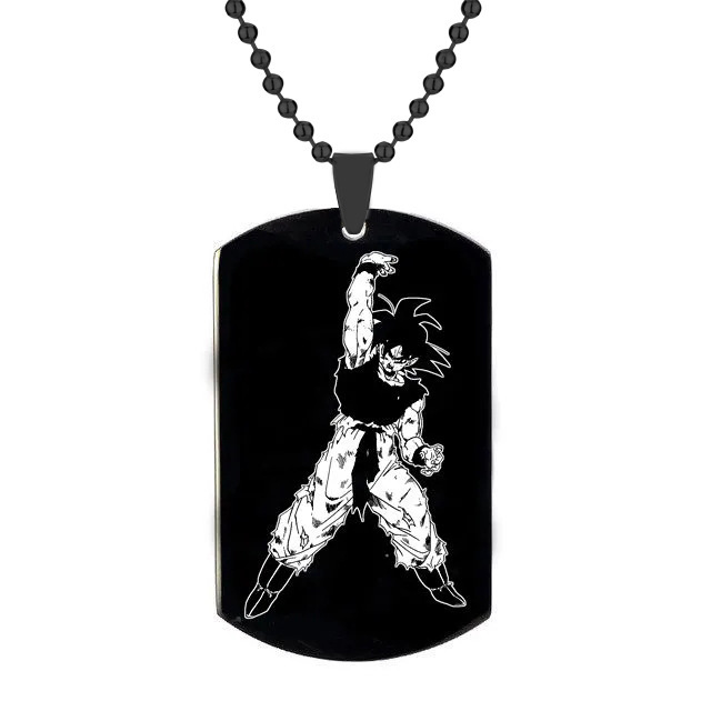 Animation Peripheral Accessories Dragon Ball Necklace Stainless Steel Laser Vegeta Goku Cartoon Character Pendant