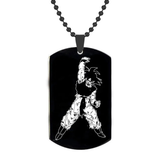 Animation Peripheral Accessories Dragon Ball Necklace Stainless Steel Laser Vegeta Goku Cartoon Character Pendant