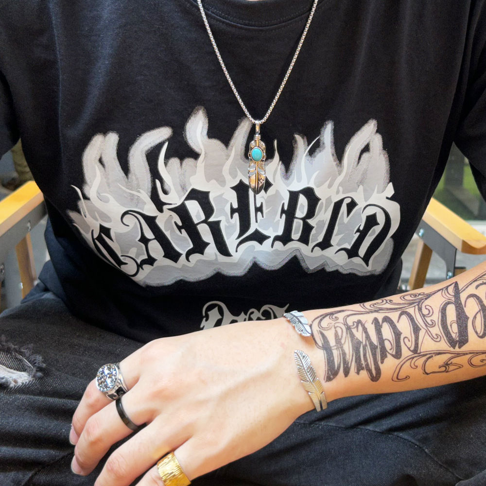 Men'S Dotted Gold Claw Turquoise Neck Pendant