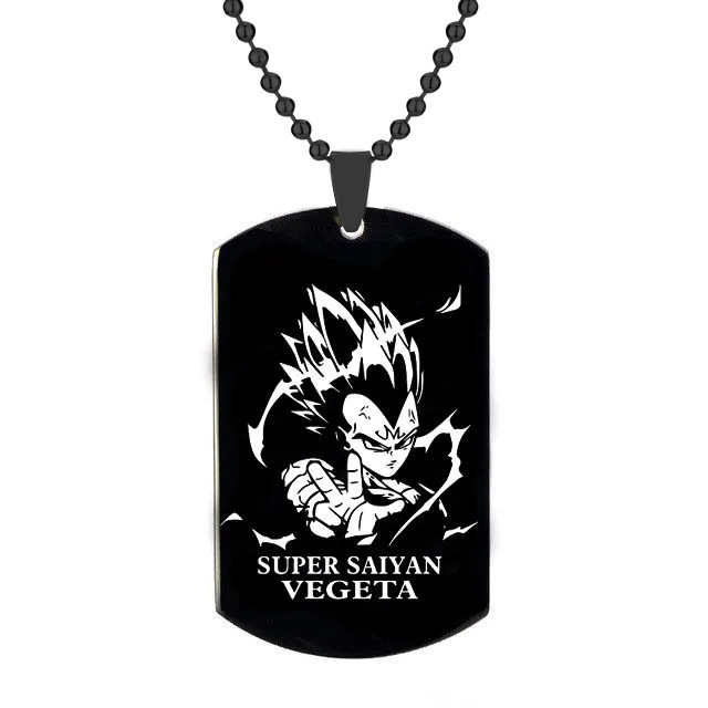 Animation Peripheral Accessories Dragon Ball Necklace Stainless Steel Laser Vegeta Goku Cartoon Character Pendant