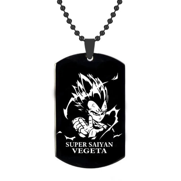 Animation Peripheral Accessories Dragon Ball Necklace Stainless Steel Laser Vegeta Goku Cartoon Character Pendant