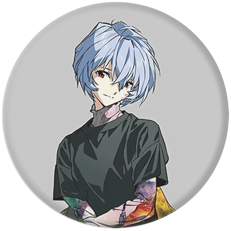 Eva Neon Genesis Evangelion Love Tibetan Edition Badge Tinplate Mirror Keychain Pendant Accessories Peripheral