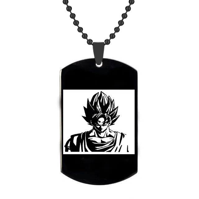 Animation Peripheral Accessories Dragon Ball Necklace Stainless Steel Laser Vegeta Goku Cartoon Character Pendant