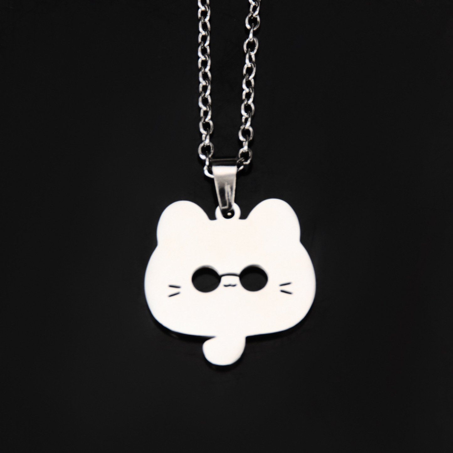 Animation Peripherals: Spell Return Gojo Wuhu Stick Hisuhito Cartoon Necklace Gojo Cat Realm Stainless Steel Pendant