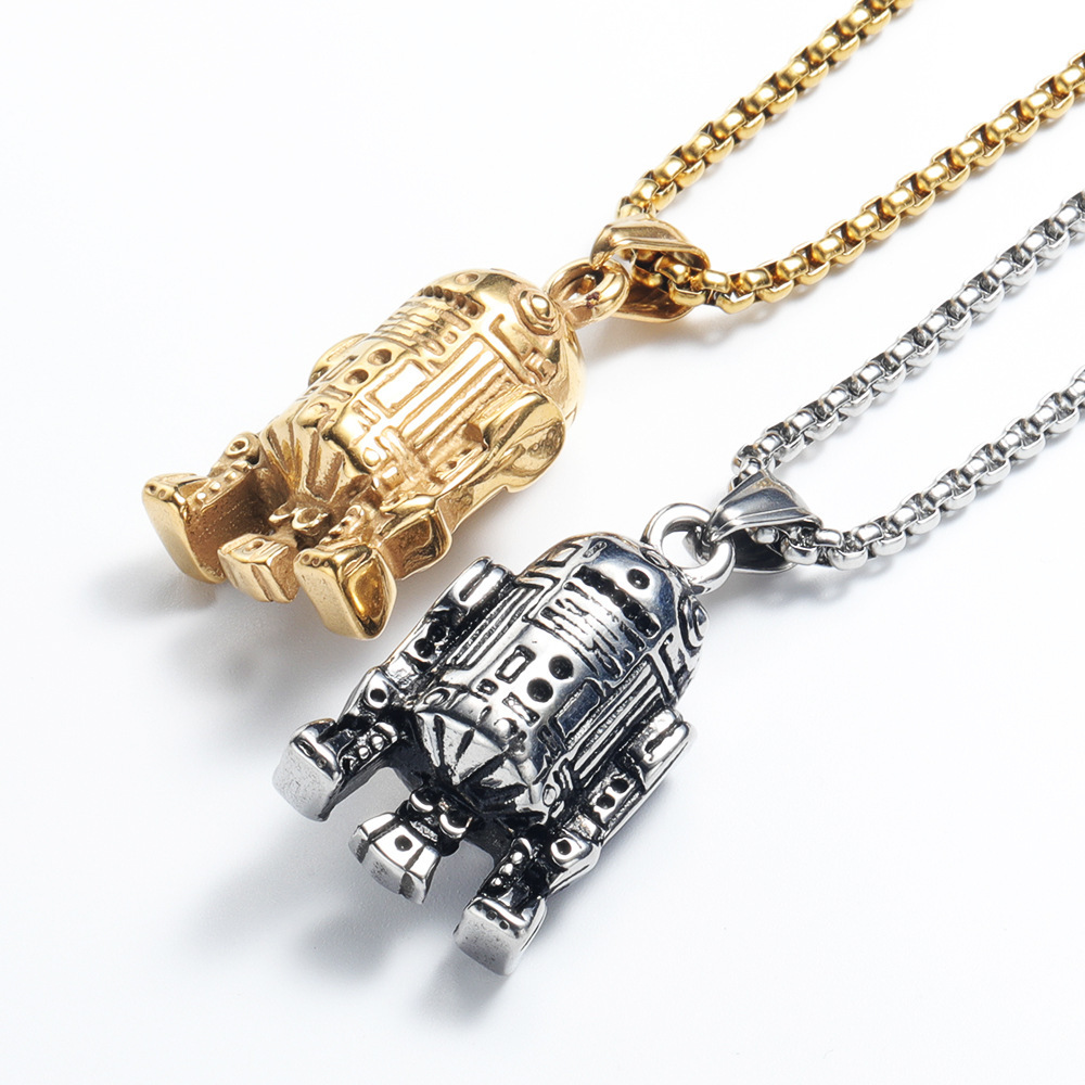 Star Wars Robot Creative Titanium Steel Necklace Jewelry