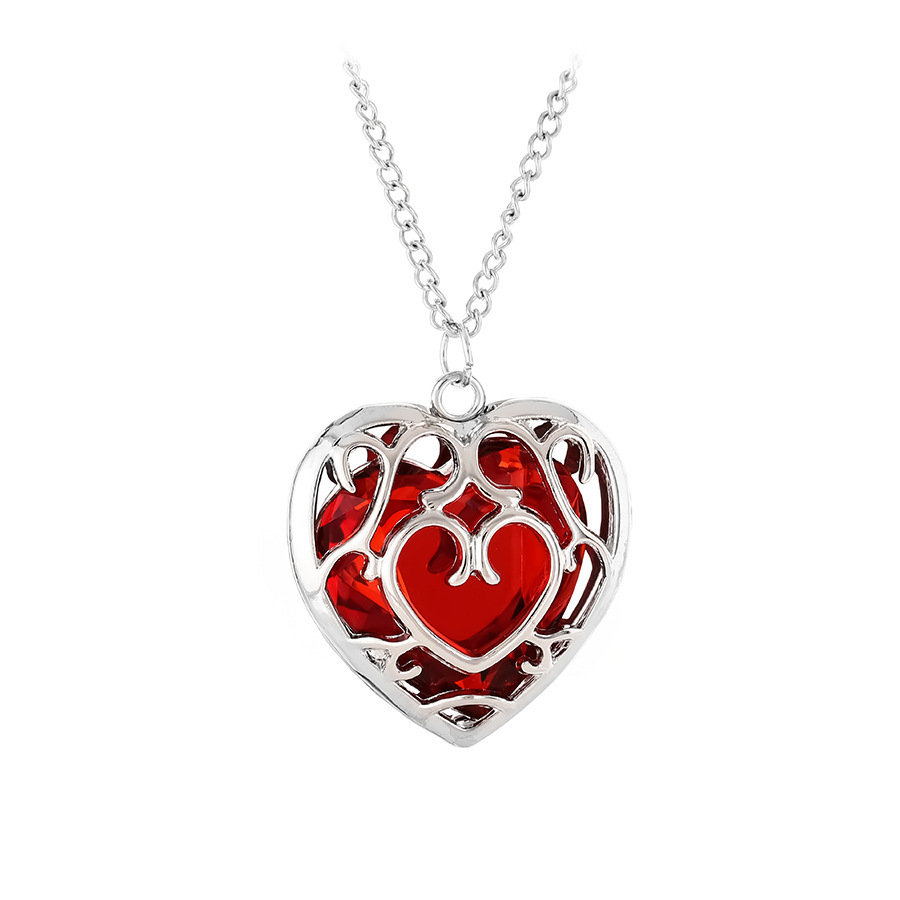 Legend of Zelda Hollow Red Crystal Love Necklace & Keychain Jewelry