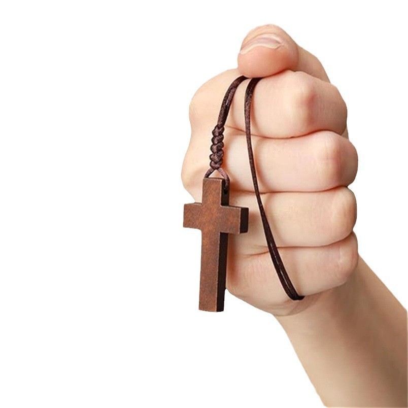 Renaissance, Fashion, Versatile Wooden Cross Necklace Pendant Can Be K