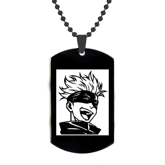 Animation Peripheral Accessories Spell Return Necklace Gojo Satoru Cartoon Character Image Stainless Steel Laser Engraving Pendant