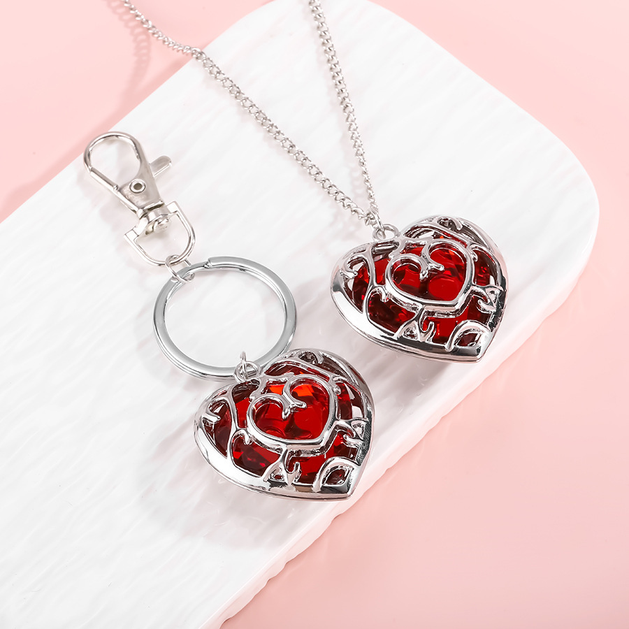 Legend of Zelda Hollow Red Crystal Love Necklace & Keychain Jewelry