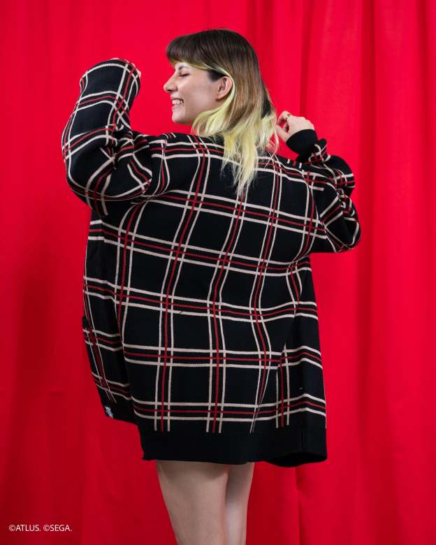 Unisex Shujin Academy Plaid Ugly Cardigan Sweater