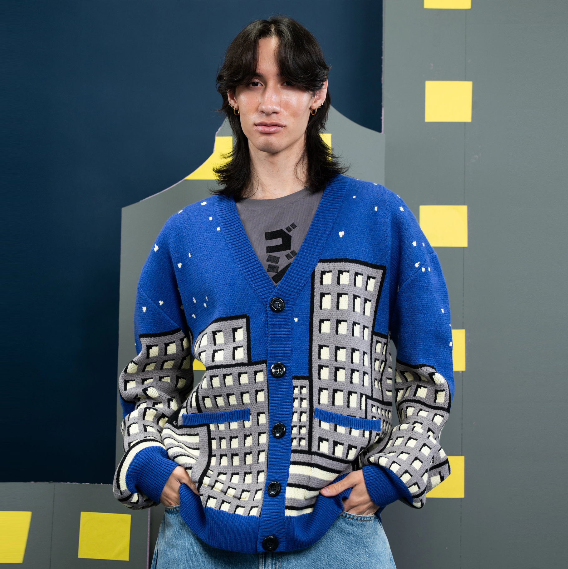 Unisex Godzilla Ugly Cardigan Sweater