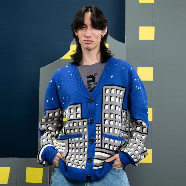 Unisex Godzilla Ugly Cardigan Sweater