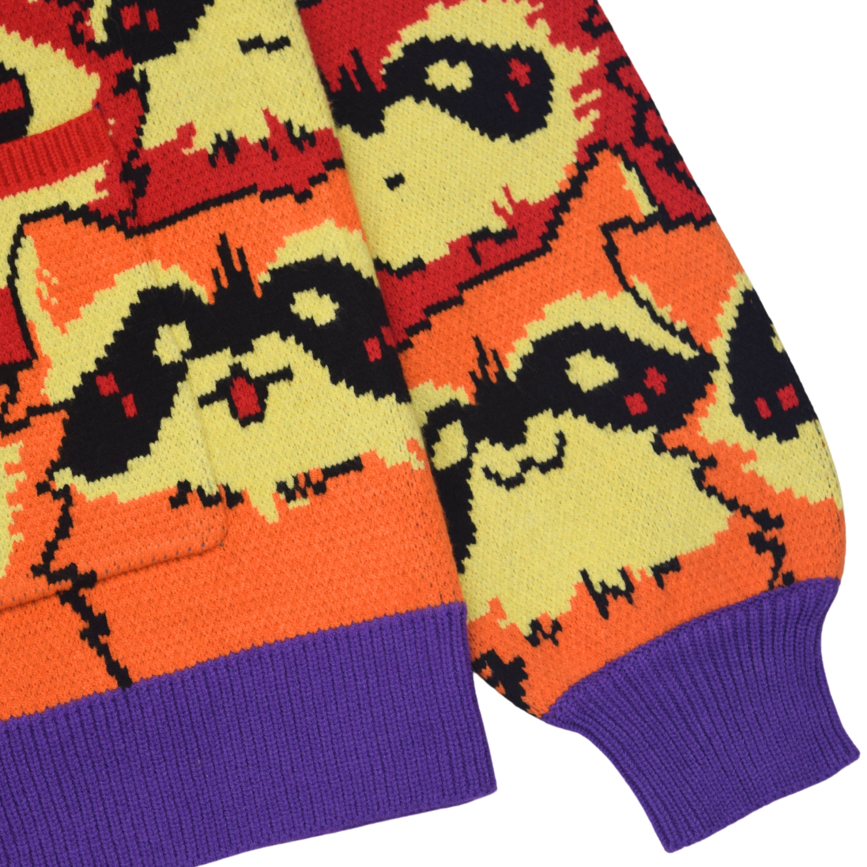 Unisex Rainbow Raccoon Ugly Cardigan Sweater