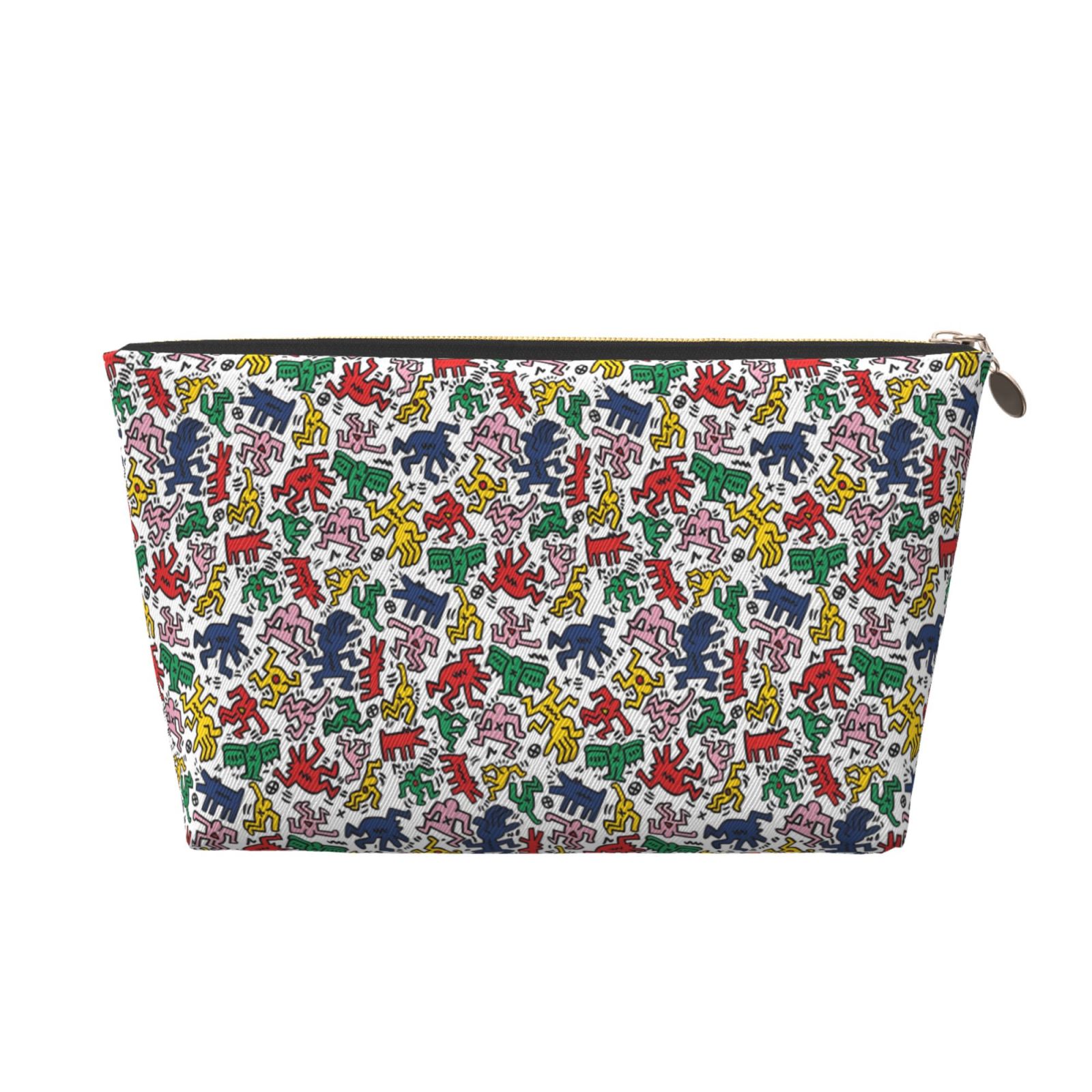 Keith Haring Dancing Figures Printed Makeup Bag