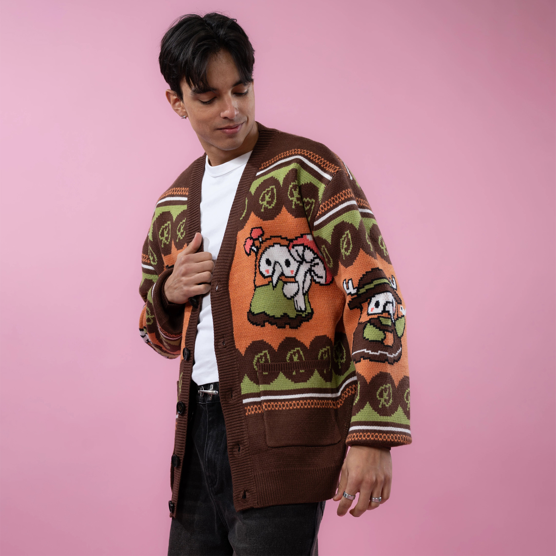 Unisex Squishable Foraging Plague Doctor Ugly Cardigan Sweater