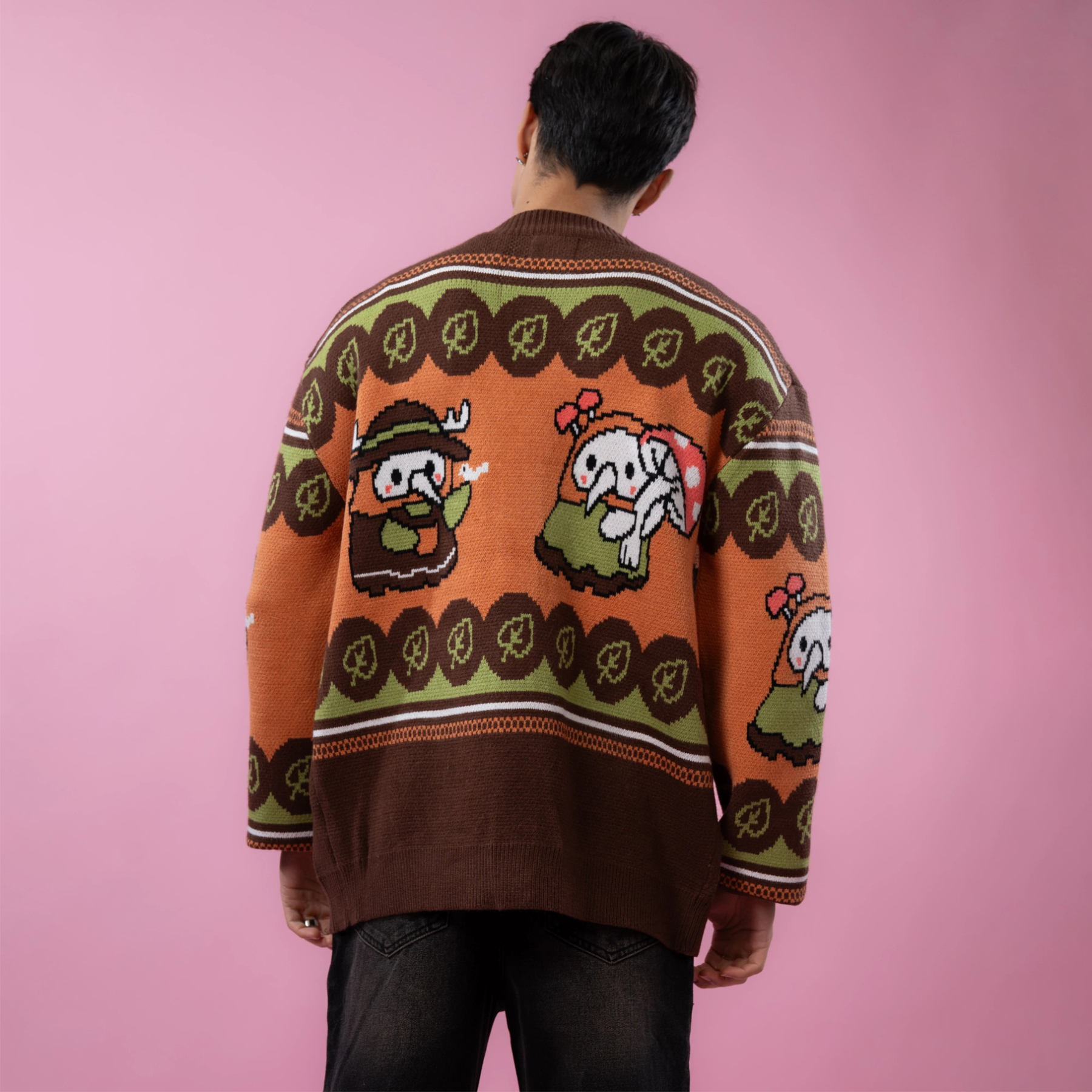 Unisex Squishable Foraging Plague Doctor Ugly Cardigan Sweater