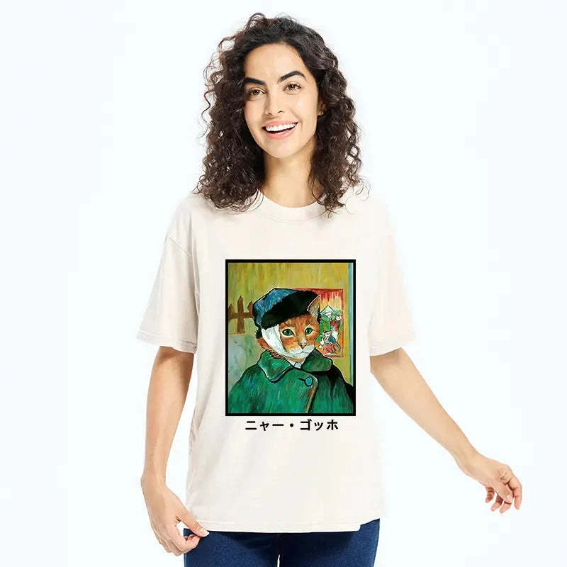 Meow Gogh Washed T-Shirt