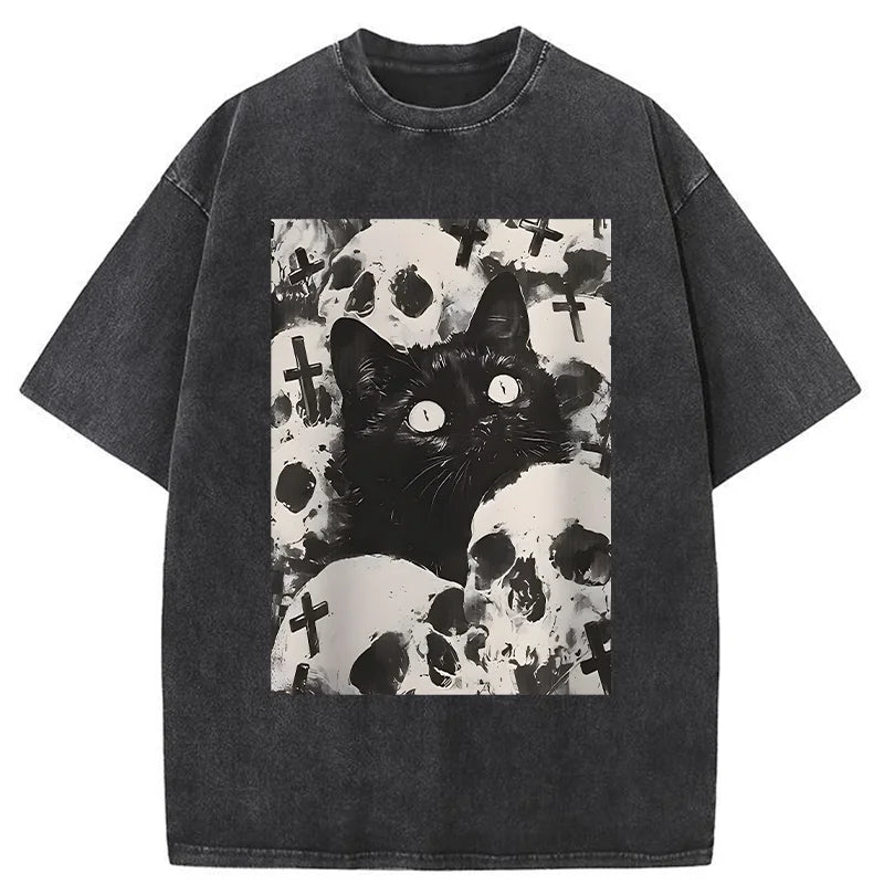 Desperate Cat Washed T-Shirt