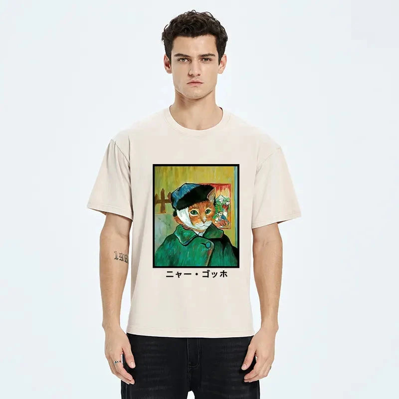 Meow Gogh Washed T-Shirt