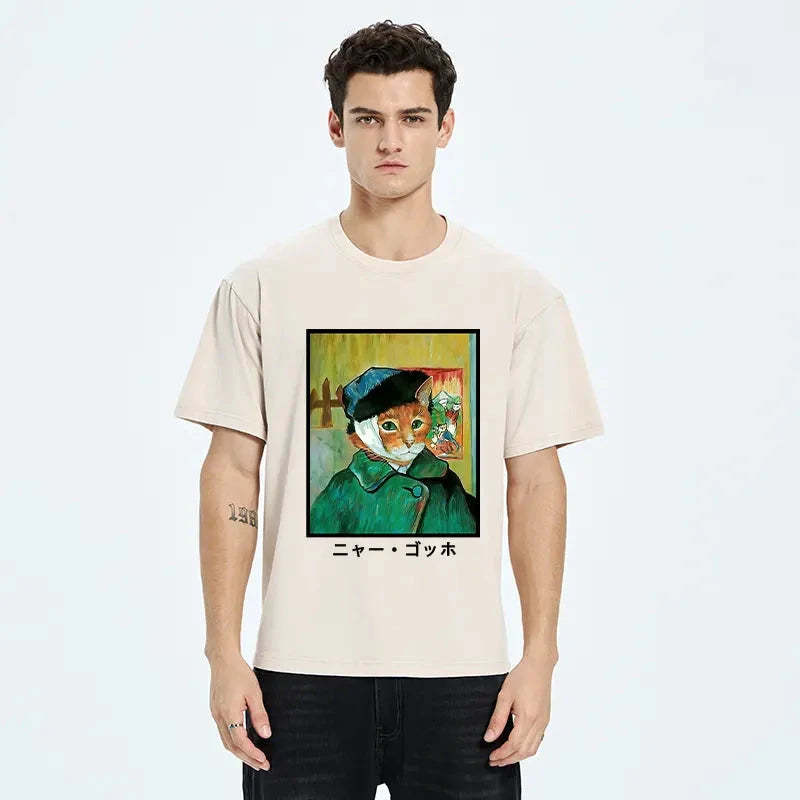 Meow Gogh Washed T-Shirt
