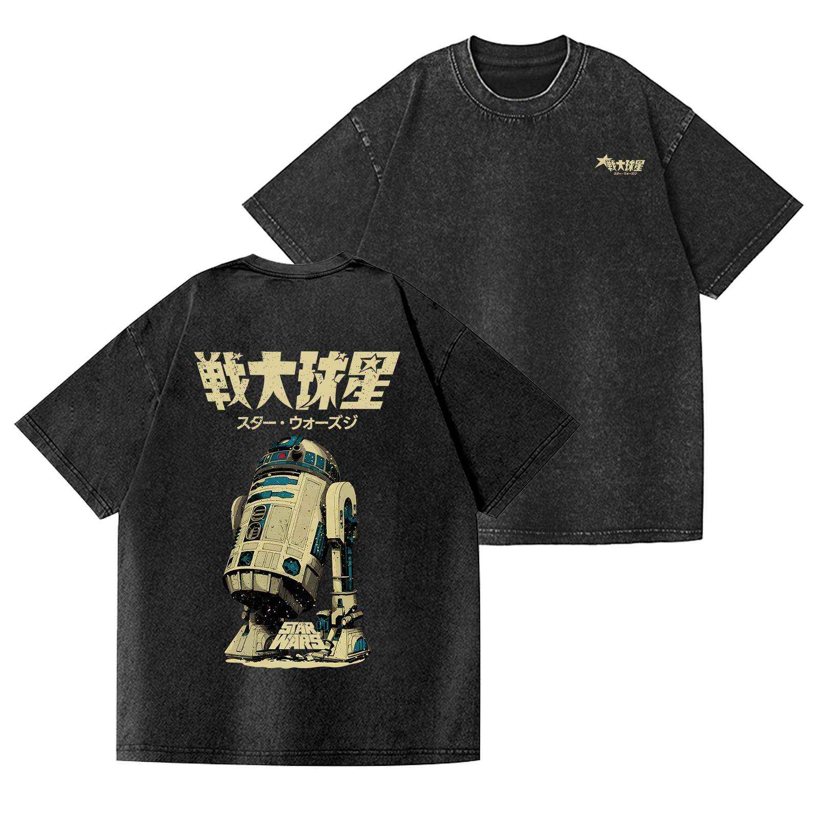 Star Wars Vintage Wash Japanese Design Back Art T-Shirt