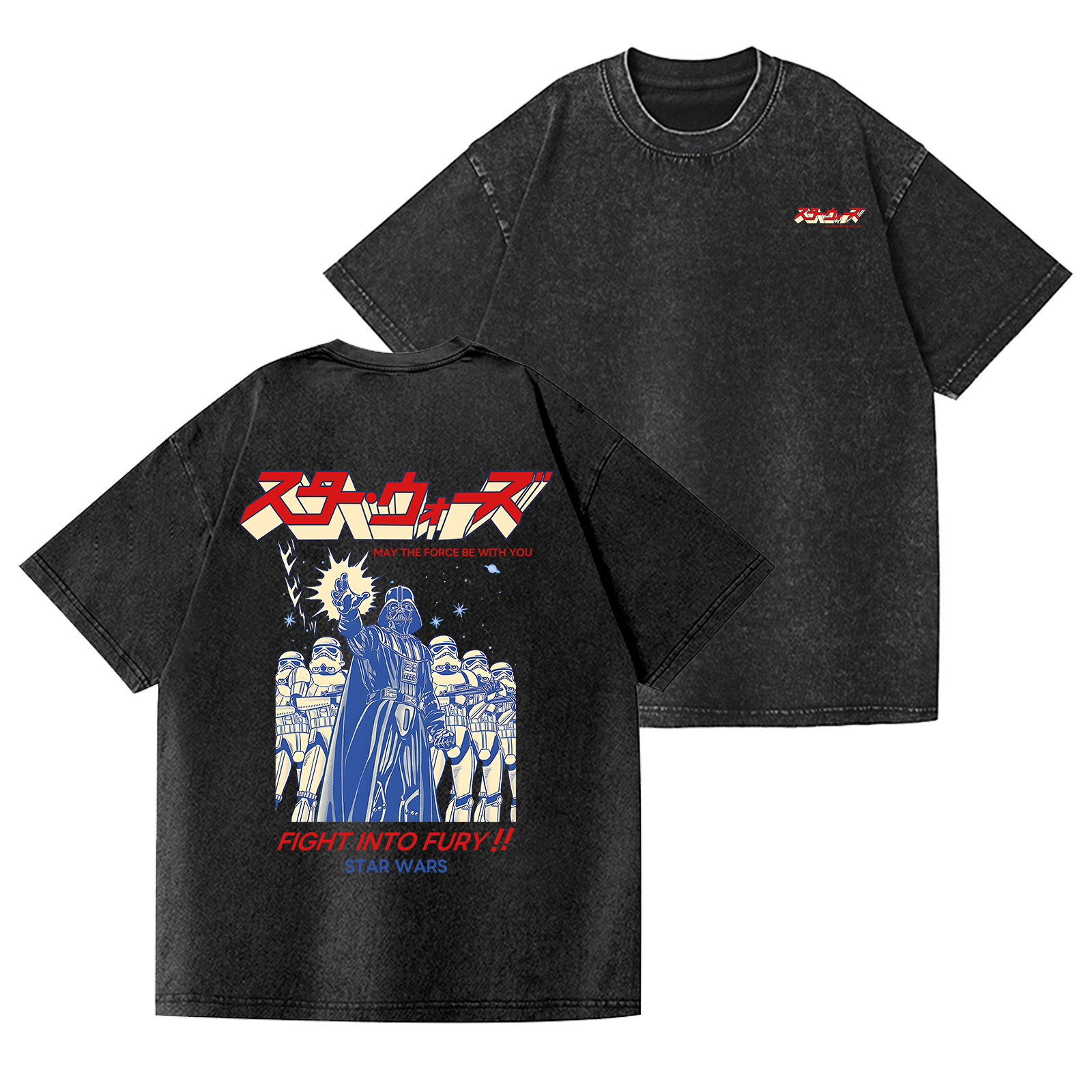 Star Wars Vintage Wash Japanese Design Back Art T-Shirt
