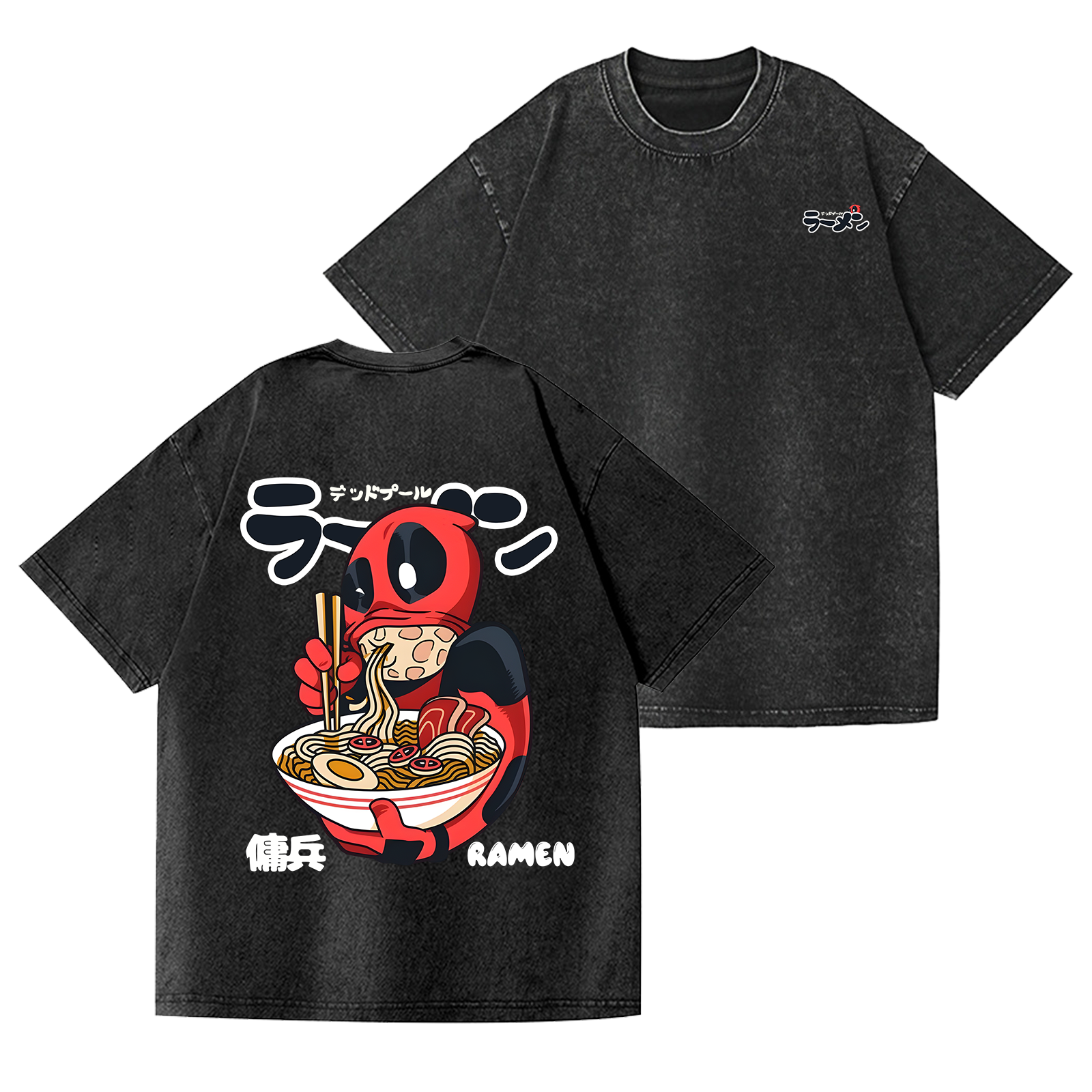 Ramen Hero Vintage Wash Japanese Design Back Art T-Shirt