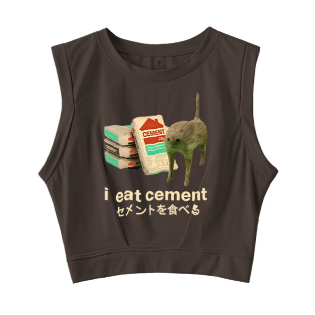  I Eat Cement Sleeveless Crop Top
