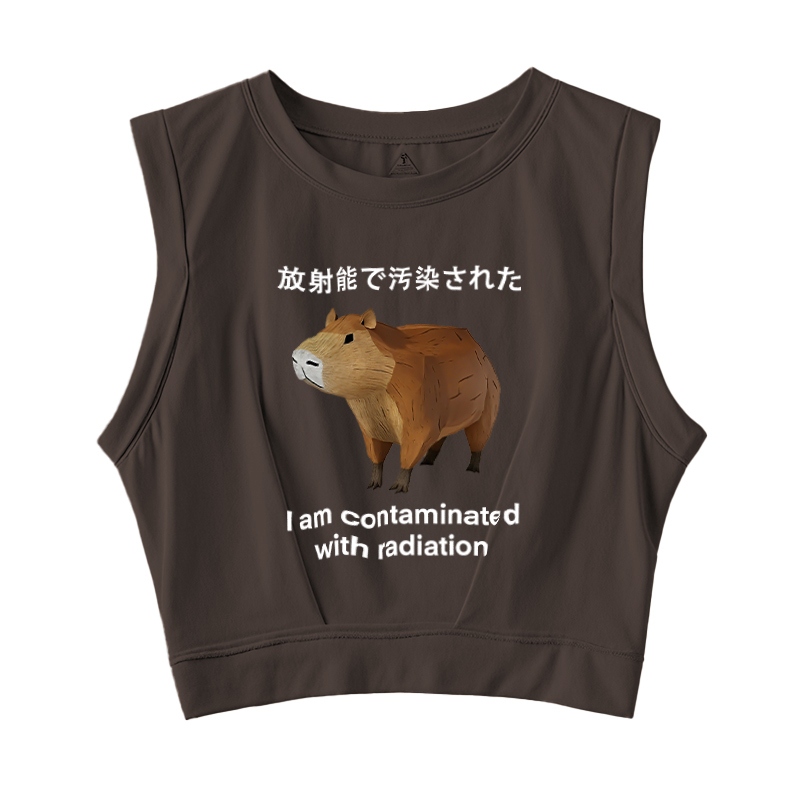  Capybara Contaminated By Radiation Sleeveless Crop Top