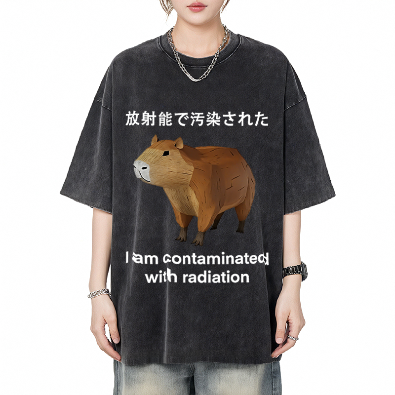 Capybara Contaminated By Radiation Washed T-Shirt
