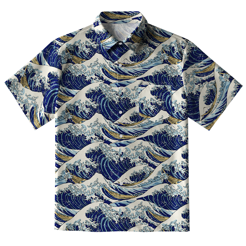  Japanese Great Wave Button-up Shirt
