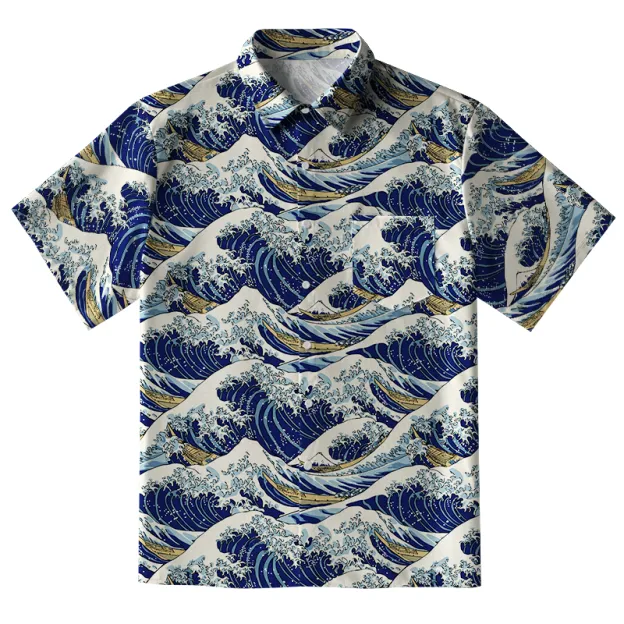  Japanese Great Wave Button-up Shirt