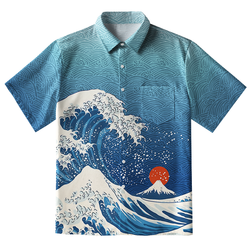  The Great Wave Off Fuji Button-up Shirt