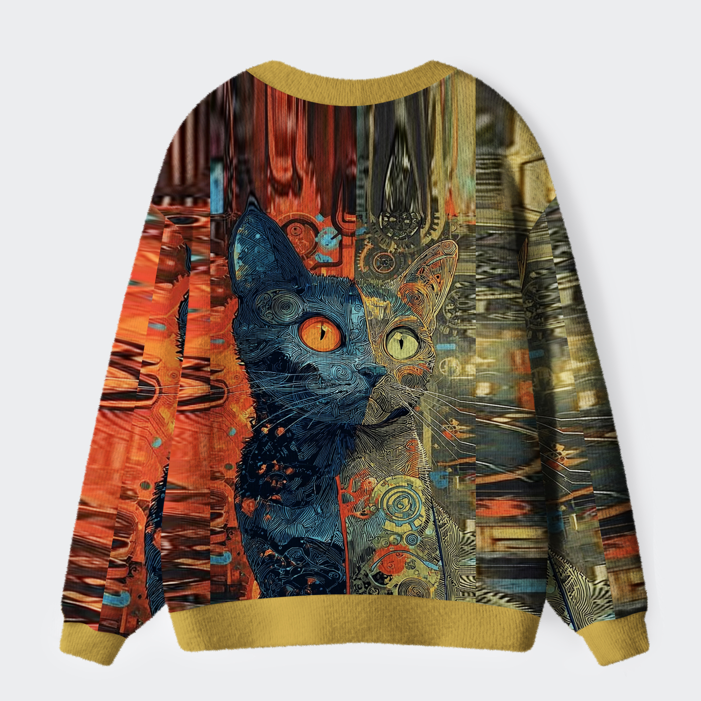 Unisex The Rise Of The Mechanical Cat Ugly Cardigan Sweater