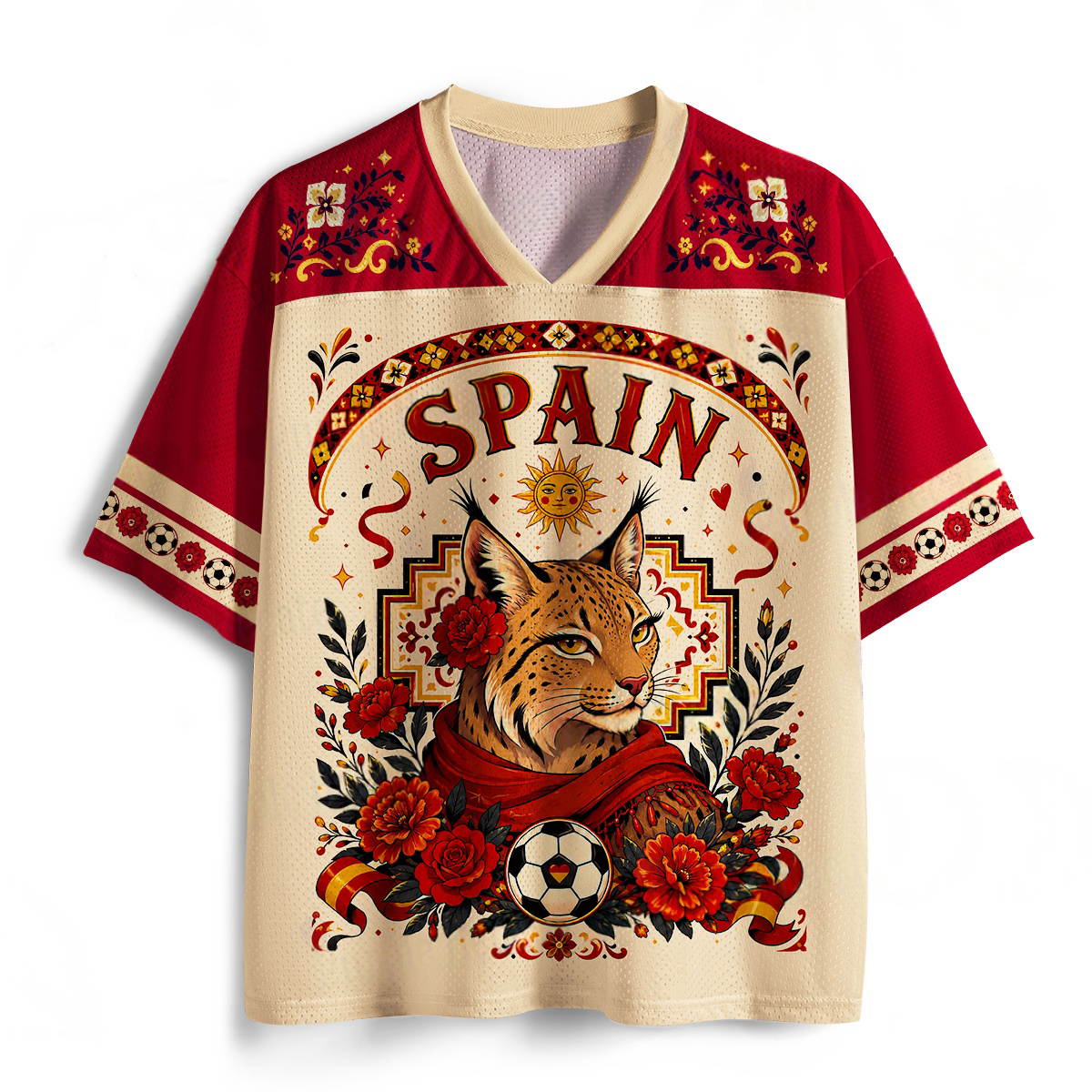 Spain Lynx Soccer Print Jersey Shirts