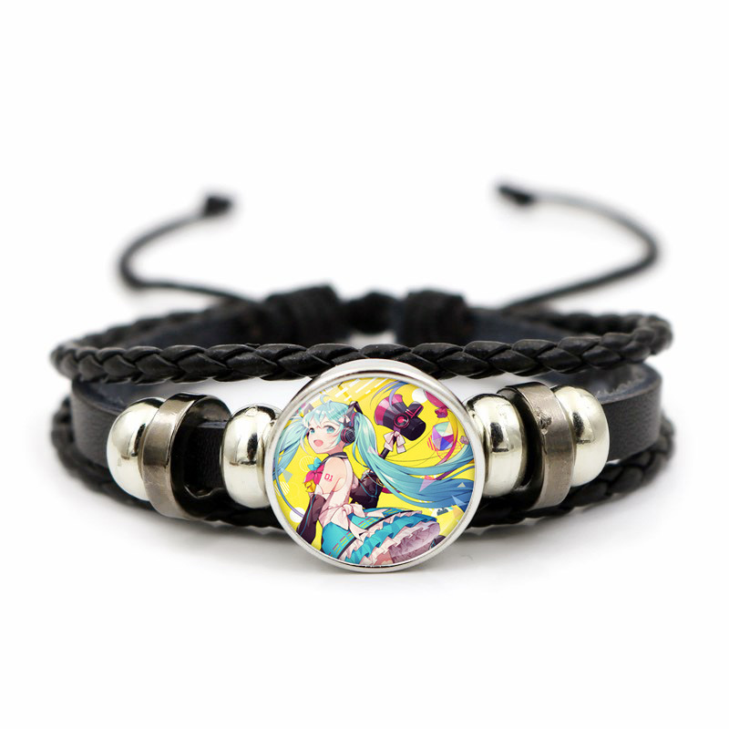 Hatsune Miku Anime Braided Leather Bracelet, Perfect Unisex Daily Gift