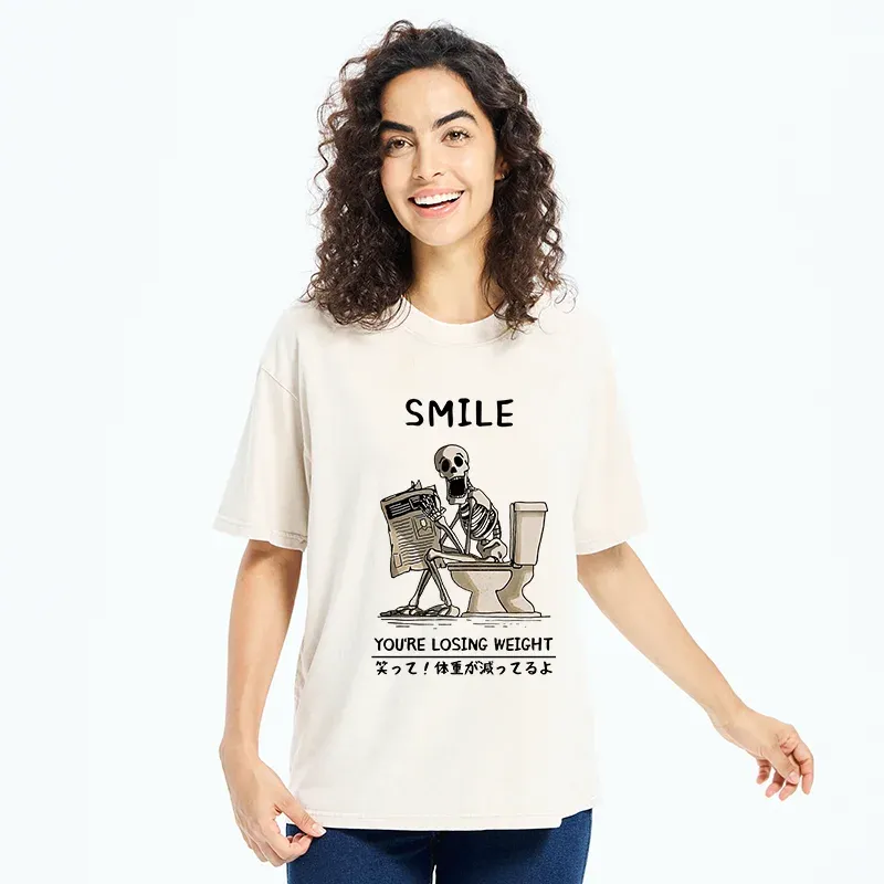 Skeleton Losing Weight Washed T-Shirt