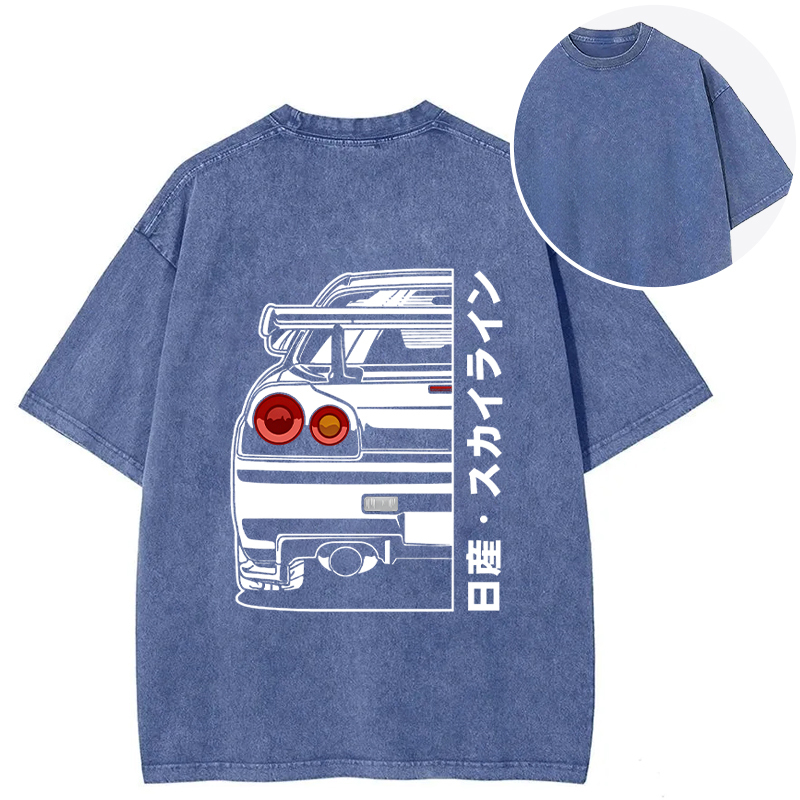 Nissan Skyline GTR R34 Back Washed T-Shirt