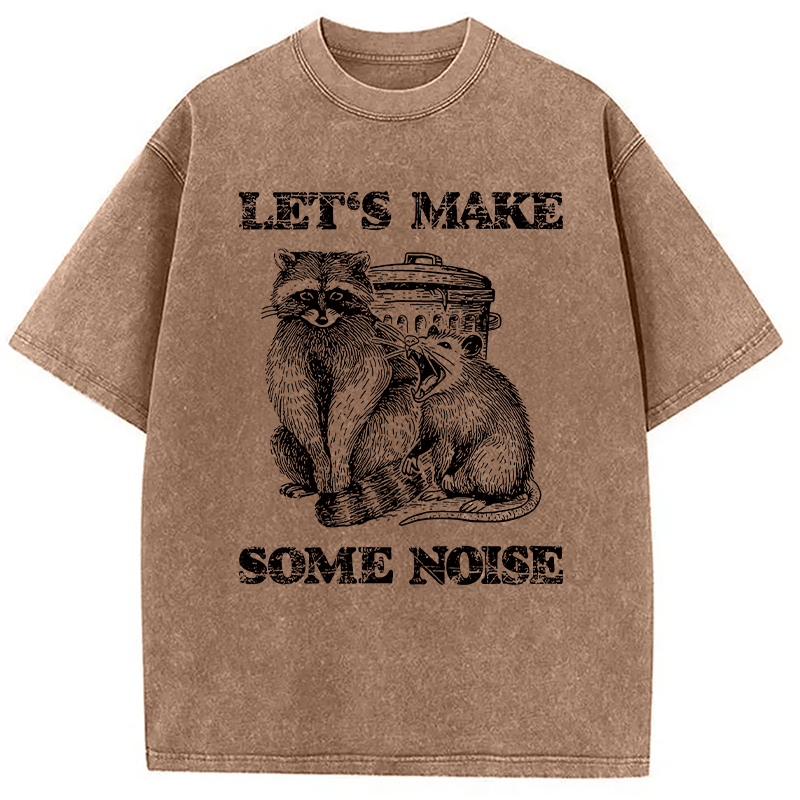 Noisy Raccoons And Possums Washed T-Shirt