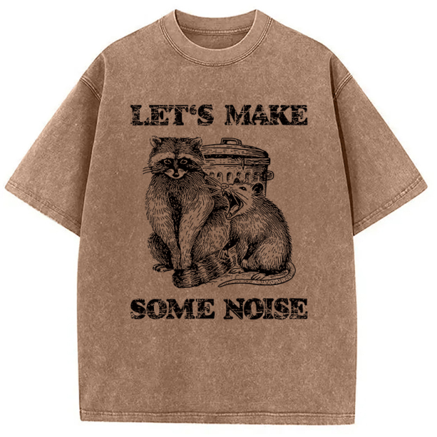 Noisy Raccoons And Possums Washed T-Shirt