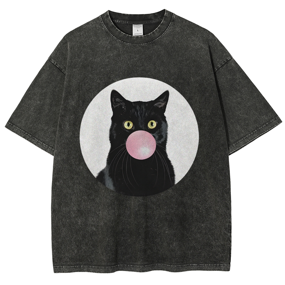  Bubble Cat Washed T-Shirt