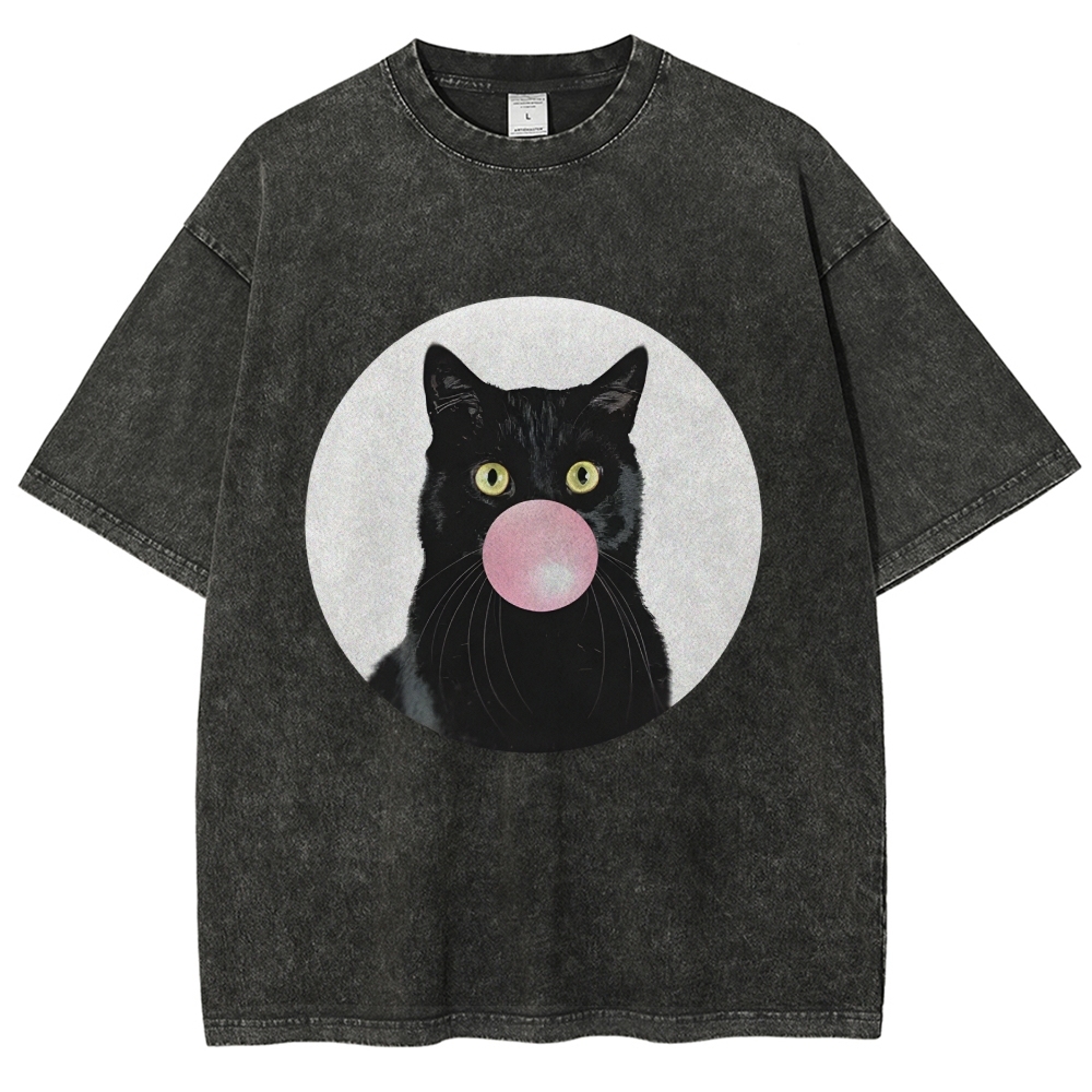 Bubble Cat Washed T-Shirt