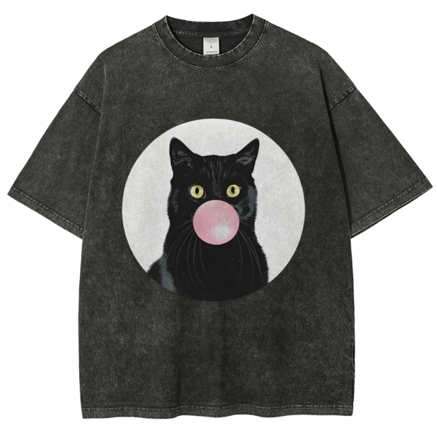  Bubble Cat Washed T-Shirt