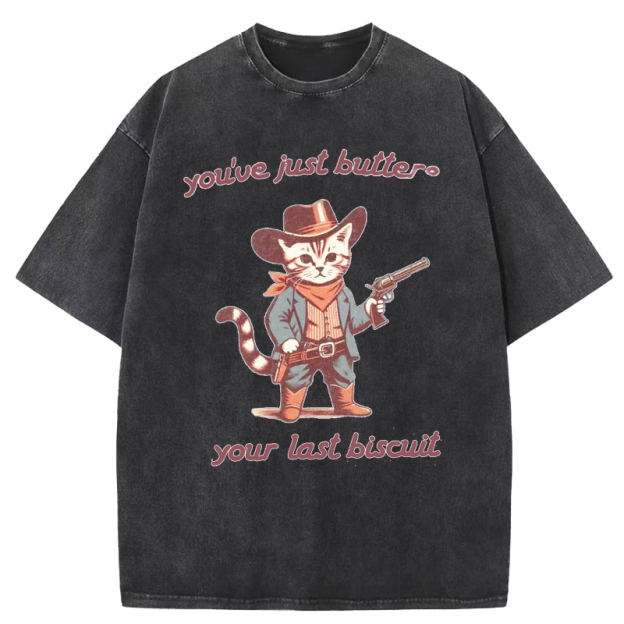  Cowboy Cat Washed T-Shirt