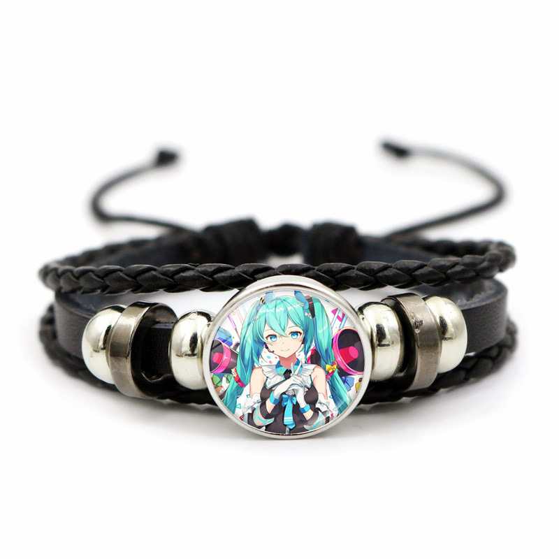 Hatsune Miku Anime Braided Leather Bracelet, Perfect Unisex Daily Gift
