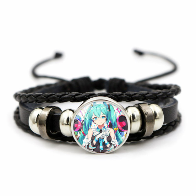 Hatsune Miku Anime Braided Leather Bracelet, Perfect Unisex Daily Gift